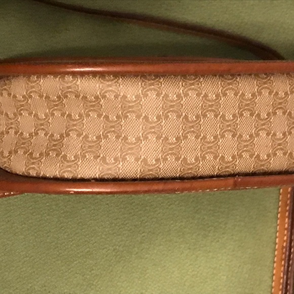 Vintage Celine Monogram All Over Print Leather Trim Crossbody Bag - Picture 7 of 16